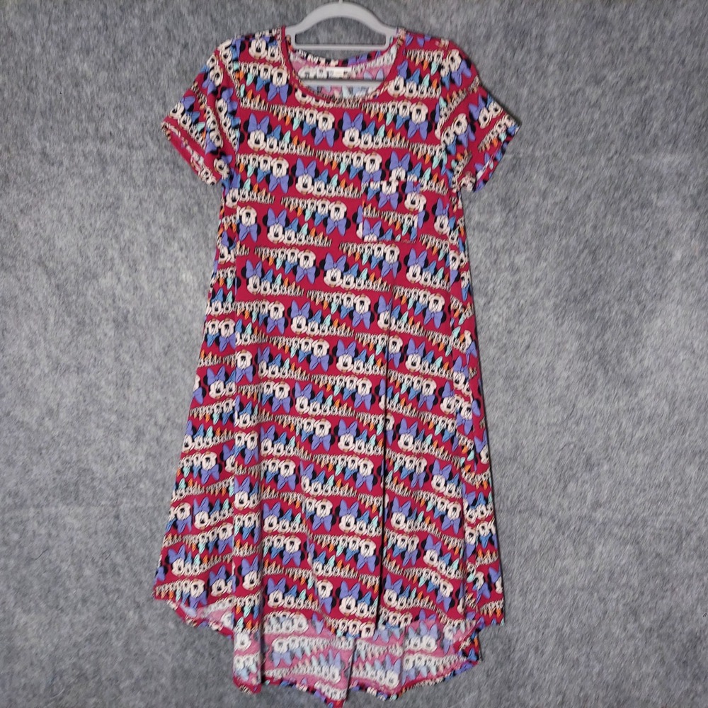 Lularoe‎ Disney Dress Xs All Over Minnie Mouse Magical Red Short Sleeve Casual